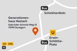 Gebrüder-Schmid-Weg 13 | 70199 Stuttgart Eine grafische Anfahrtskarte zum Generationenhaus Heslach